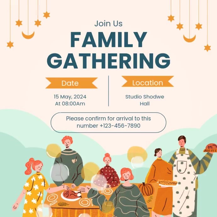 family gathering template Vierkant (1:1)