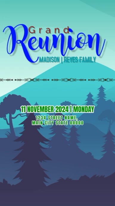 Grand Reunion Example Family Grand Reunion Reel Template | PosterMyWall