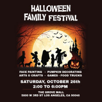 Schwarz Halloween Family Festival Publicação no Instagram Template