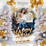 FAMILY  happy new year card template Carré (1:1)