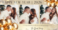 Family happy new year card template Изображение, которым поделились на Facebook