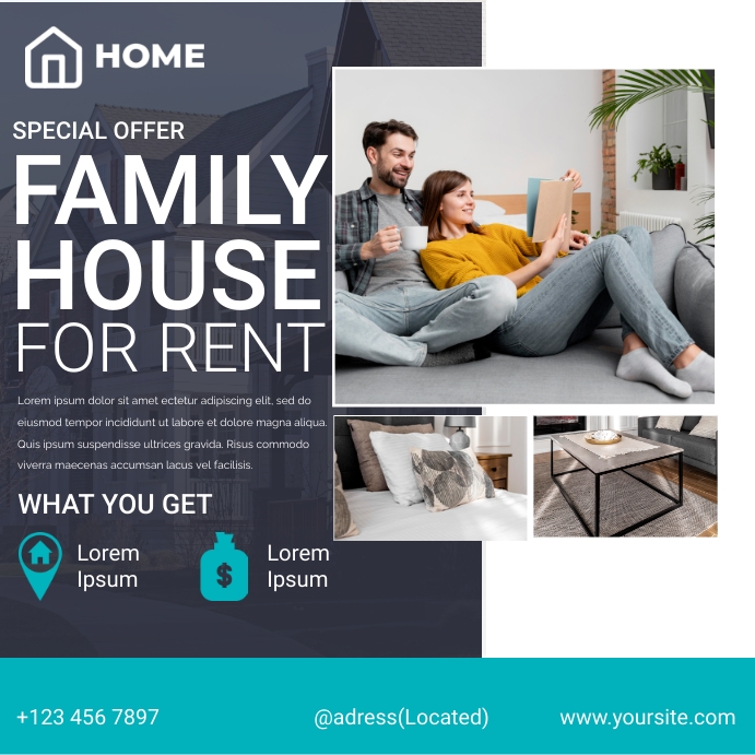 Family House For Rent Flyer Template | PosterMyWall