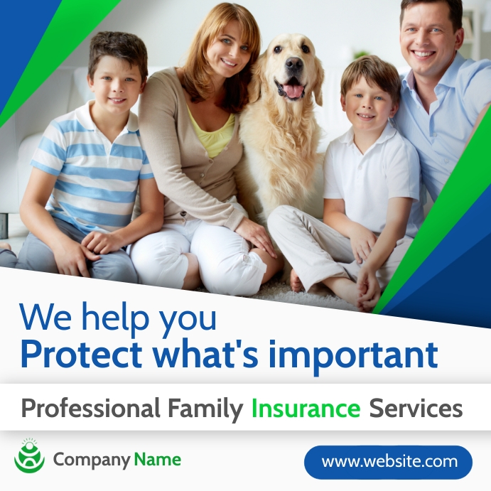 family insurance services advertisement Publicação no Instagram template