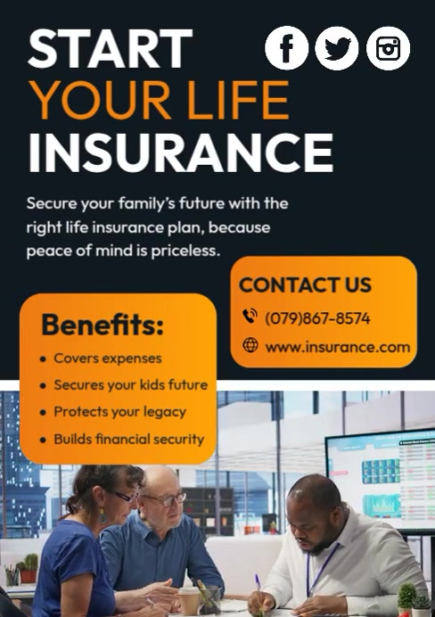 Life Insurance Design Copy of Family Life Insurance | PosterMyWall