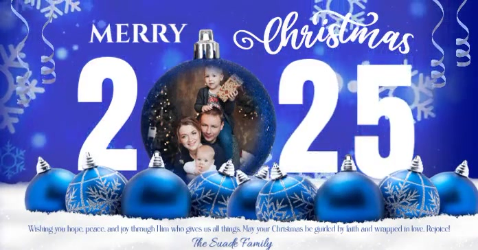 family merry christmas card template | PosterMyWall