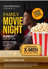 family movie night A4 template