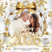 family new year card template Instagram Plasing