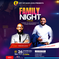 family night flyer Square (1:1) template