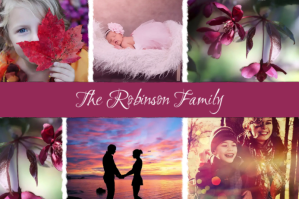 Family Photo Collage Card Label template
