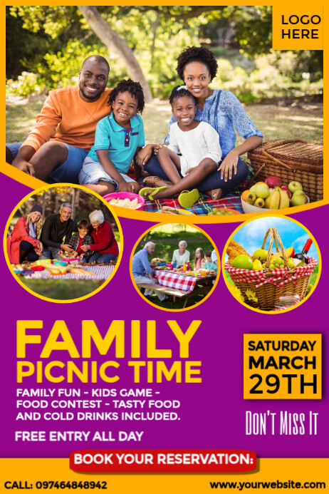 Family Picnic Poster Cartaz template
