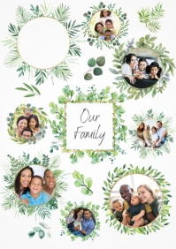 Family Picture Pictures Collage Collages Tree A3 template
