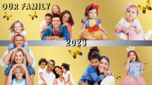 Orange Family Celebration Digitalt display Template