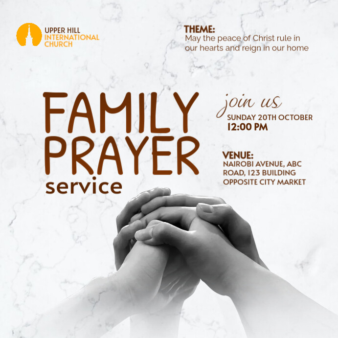 Prayer Invite Family prayer service Template | PosterMyWall