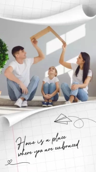 Family Quotes Grey Minimalist Instagram Story Digital Display (9:16) template