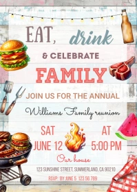 Family Reunion Invitation A6 template