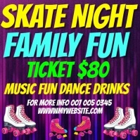 Family Skate Night Flyer Instagram-Beitrag template