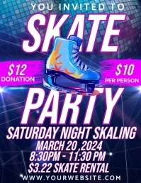Family Skating night flyers template