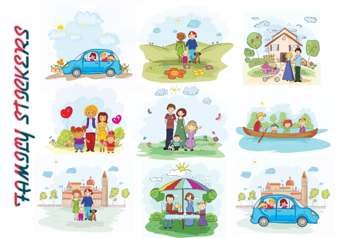 Modèle Family Stickers | PosterMyWall