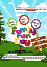 Family Summer Fun Day Event A5 template