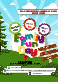 Family Summer Fun Day Event A5 template