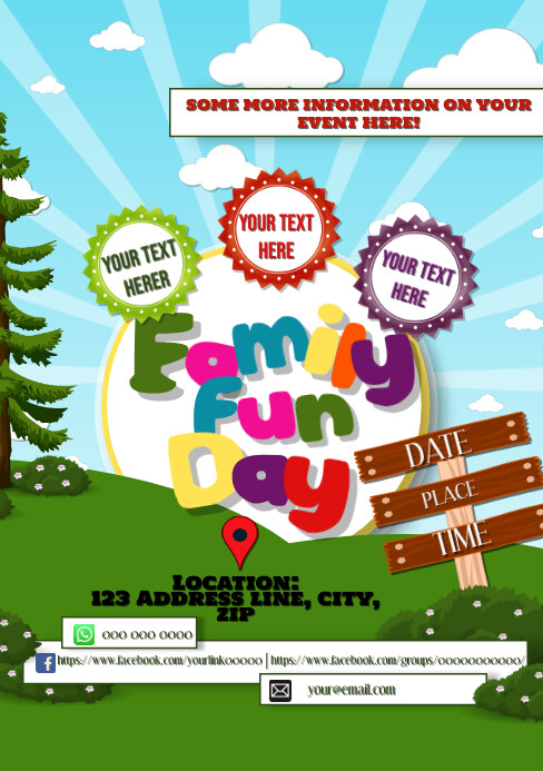 Family Summer Fun Day Event Template | PosterMyWall