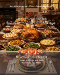 Family Thanksgiving Invite Instagram Portrait template