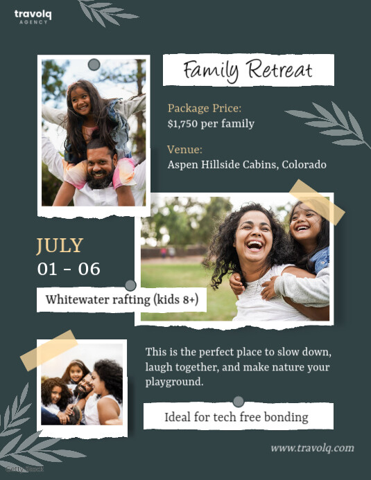 Family Travel Design Løbeseddel (US Letter) template
