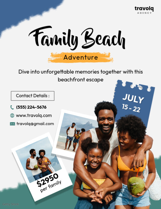 Family Travel Flyer Folheto (US Letter) template
