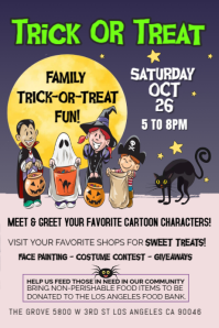 Putih Halloween Trick-or-Treat Event Plakat Template