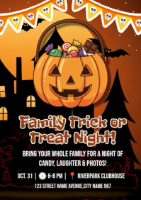 Family Trick or Treat Night A4 template