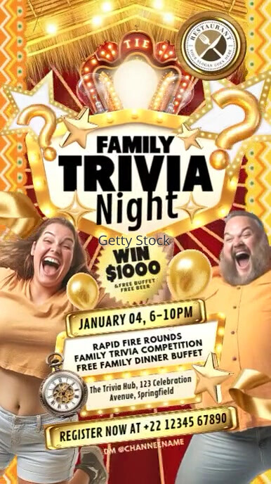 Family Trivia Night Display Template | PosterMyWall