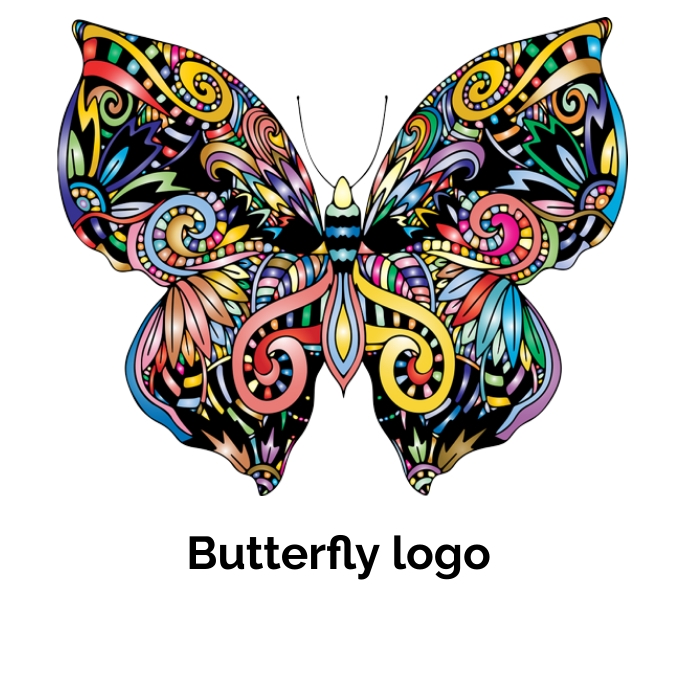 Fancy butterfly logo, nft butterfly logo template