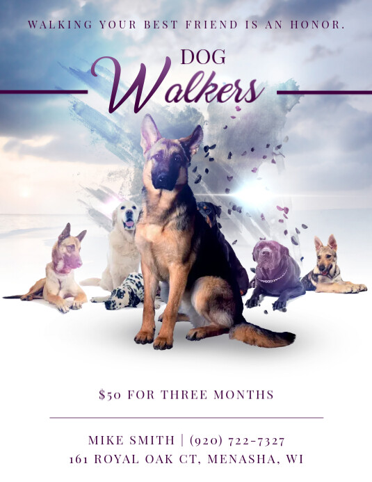 Fancy Dog Walker Poster Design Template PosterMyWall