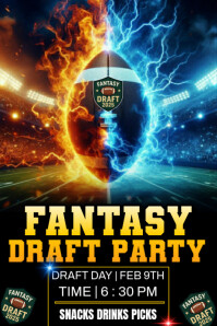 Sort Fantasy Draft Party Poster Template