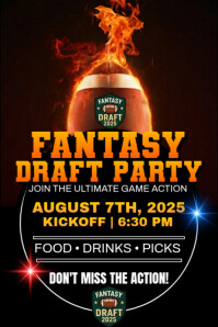 Sort Fantasy Draft Party Poster Template