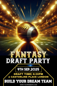 Sort Fantasy Draft Party Poster Template