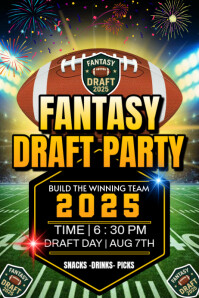 Nero Fantasy Draft Party Plakat Template