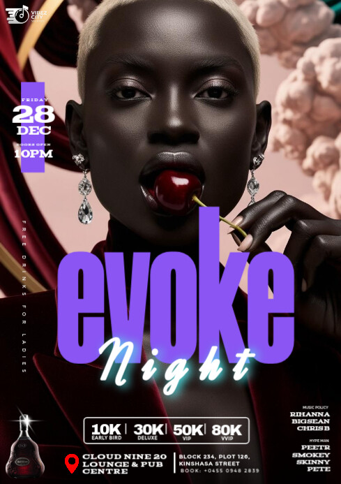 Fantasy Naughty Friday Night Club Event Flyer A4 template