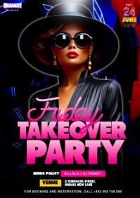 Fantasy Naughty Takeover Night Club Event Flyer A4 template