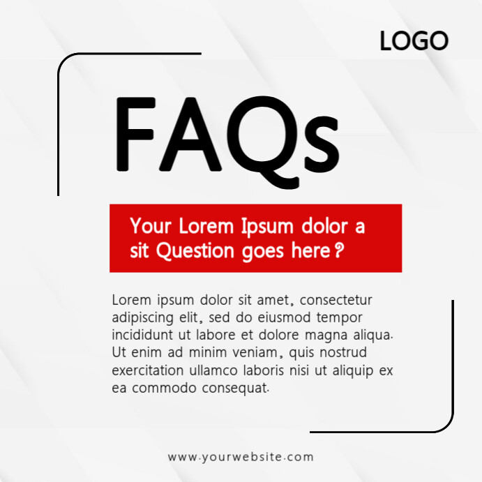 FAQ Instagram Post template