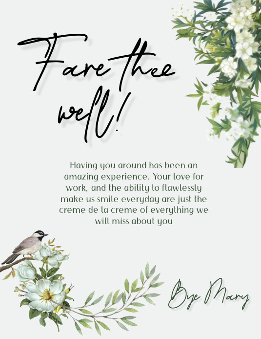 6 Best Images Of Printable Farewell Flyer Fare Well