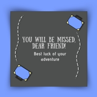farewell, farewell card, event Instagram-opslag template