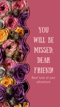 farewell, farewell card, event Instagram Story template