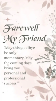 farewell, farewell card Instagram Story template