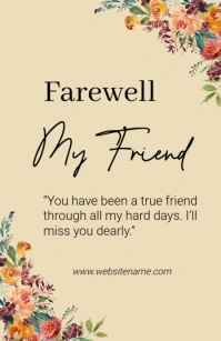 farewell card design template Tabloid