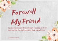farewell card design template A6