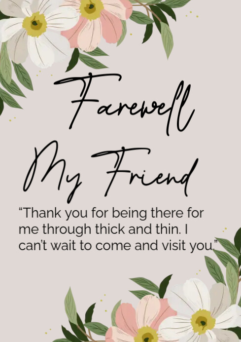 Editable Farewell Card Template