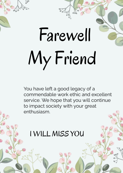 farewell card design template | PosterMyWall