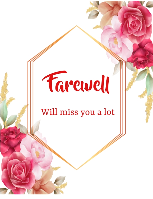 Goodbye Card Sample farewell card Template | PosterMyWall