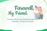 Farewell card Rótulo template